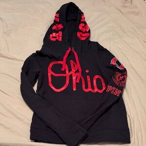 PINK Victoria's Secret Black and Red Hoodie